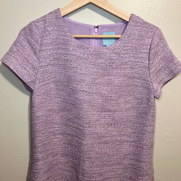 Cece Cynthia Steffe Kayte Lilac Tweed Dress - Picture 4 of 14